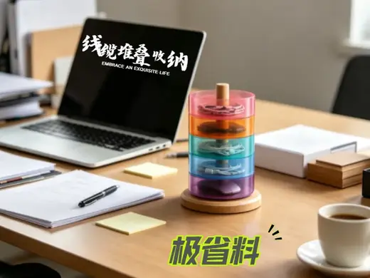 极简的桌面线缆堆叠收纳