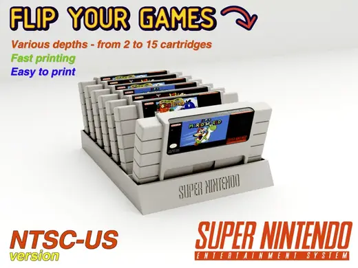 SNES NTSC US cartridge holder with flip option