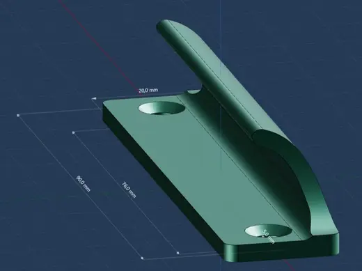 Balkontürgriff Lochbild 76mm