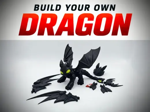 Build Your Dragon Modular Mecha Toothless Flexi