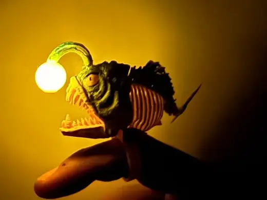 Anglerfish Finger Puppet (led) Deep Sea Horror Toy
