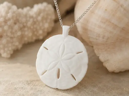 Sand Dollar Pendant Necklace – Beach Ocean Charm