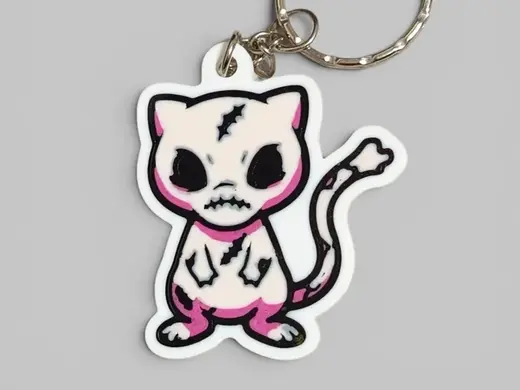 Horror Mew Pokemon Keychain