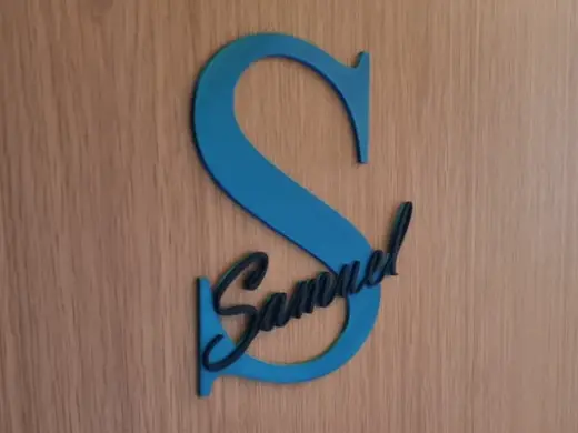 Door Sign "Samuel" – 2-Color, 6 mm Thick