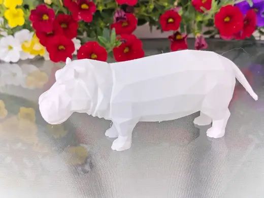 Geometric Low Poly Hippo Figurine