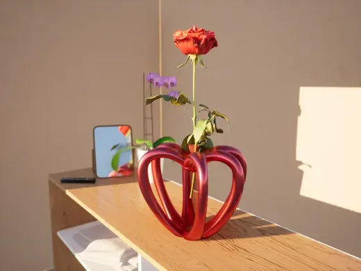 Heart Vase for Rose |Flower Vial Only