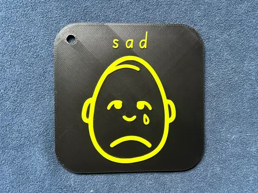 Sad Symbol Tactile High Contrast Card