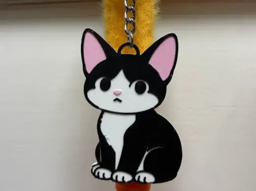 可爱的黑白色德文猫猫车贴和钥匙链|需要AMS打印|10g消耗