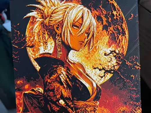 Samurai Woman by a Harvest Moon Hueforge