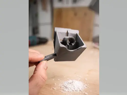 No-Spill Drill Dust Collector with Angled Handle
