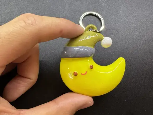 Crescent Moon & Nightcap Keychain