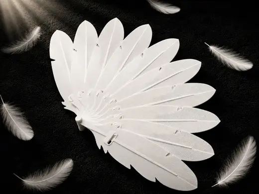 Realistic Feather Folding Fan