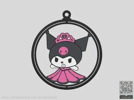 Kuromi Spinning Christmas Tree Ornament