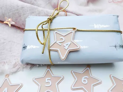 Sterne Adventskalender Anhänger 24 Stück