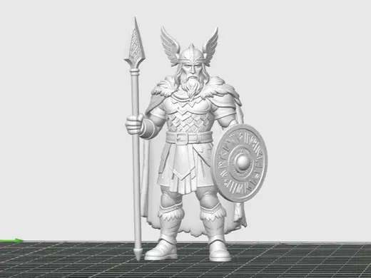 mythology Viking with spear and shield figurines