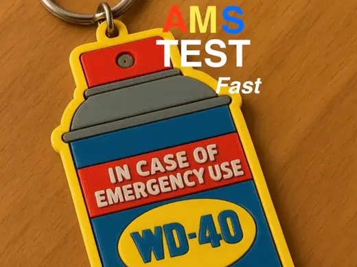 3D Keychain WD-40 “AMS TEST -1 HOUR- 4 COLORS”
