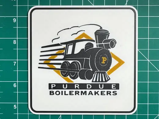 Purdue Train 90's, sign, coaster, magnet