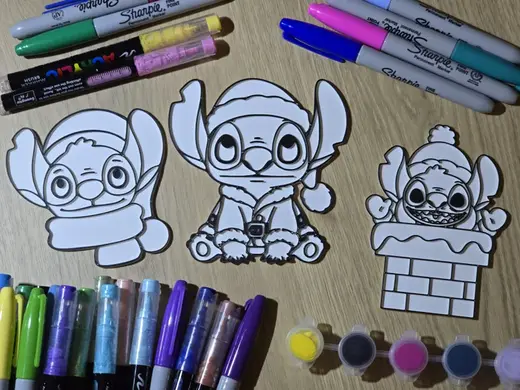 Stitch Christmas Festive Coloring Cute Craft Set 2