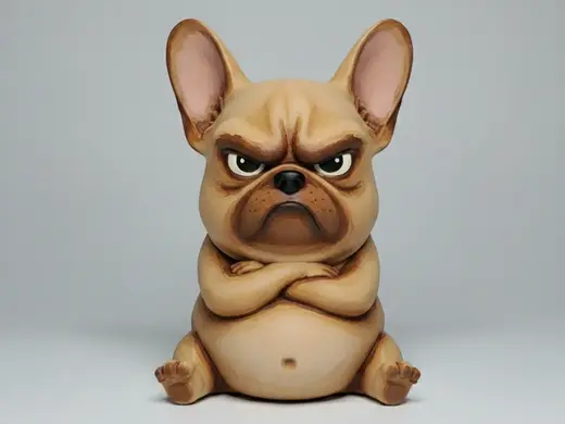 Grumpy French Bulldog Figurine