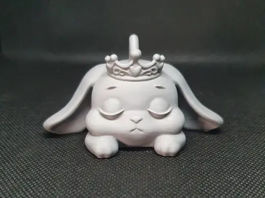 Sleepy Bunny King Keychain