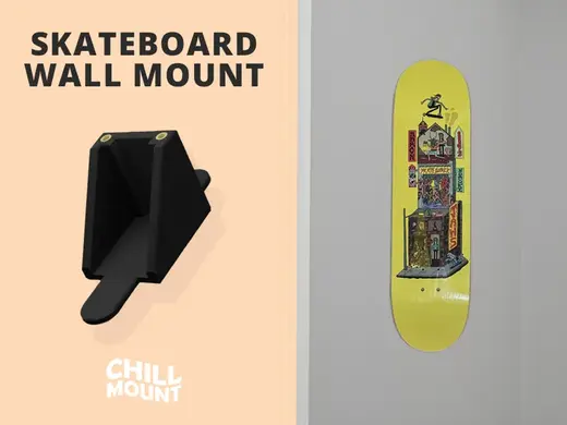 Skateboard Wall Mount For 3M Strips