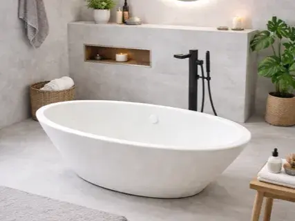 Dolls House Floor Standing Bath & Tap