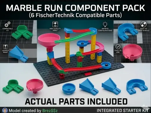 FischerTechnik Compatible: 6-Part Marble Run Kit