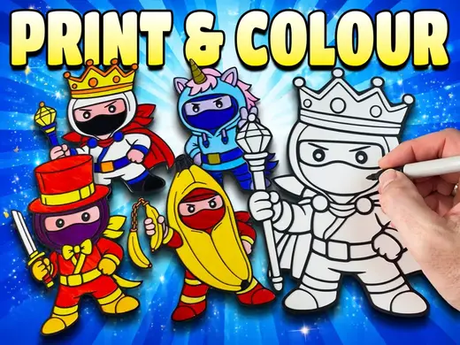Ninjas in Disguise – Print & Colour (Series 1)
