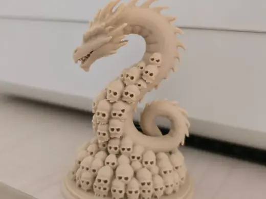 Skull Serpent – Bone Dragon Figurine