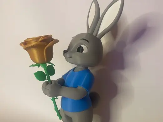 romantic bunny with rose