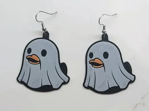 Ghost Rubber Duck Earrings