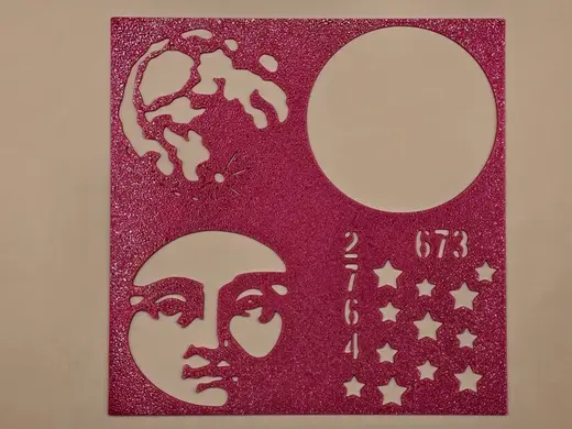 Planet Moon World Abstract Stencil Template