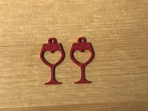 wine glass earrings