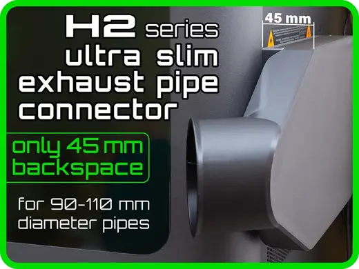H2 ultra slim exhaust pipe connector