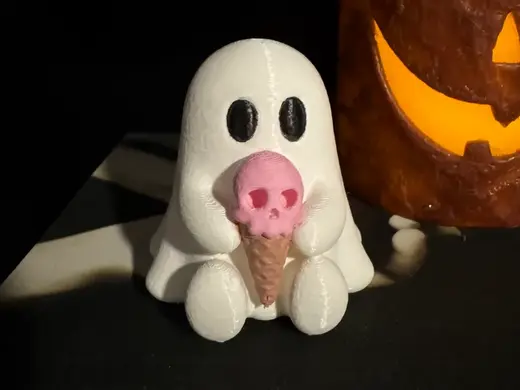 Ghost holding ice cream cone