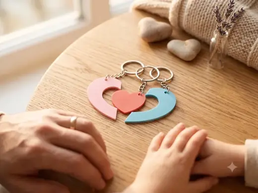 Familien-Herzensschlüsselanhänger Set "Herz"