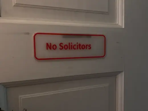 No Solicitors Sign