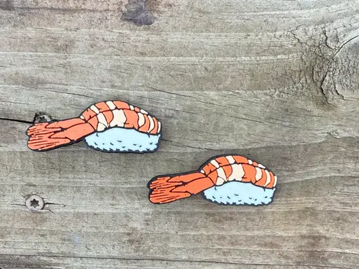 shrimp nigiri barrette / charm piece