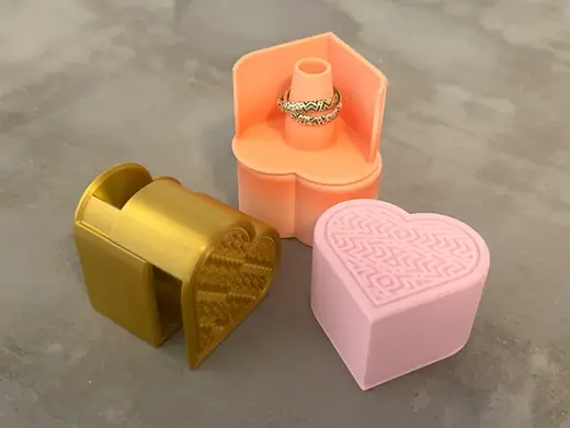Sliding Heart Ring Box and Display Stand