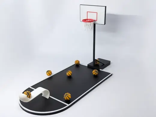 Mini Basketball Hoop Replica w/ Slingshot & Ball