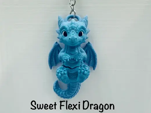 Sweet Flexi Dragon Keychain
