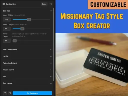 Create your own custom missionary tag style box