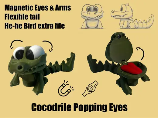 Cocodrile Popping Eyes magnetic and flexi