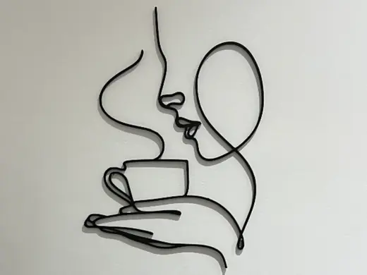 Coffee Drinking Woman Wall Decor