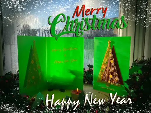 Circuit Board Christmas Tree Greeting Card