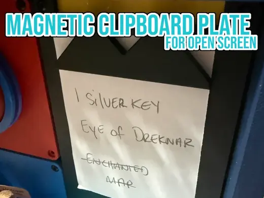 Magnetic Clipboard for Open Screen
