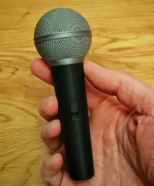 Toy Microphone -2 part easy print -realistic mesh
