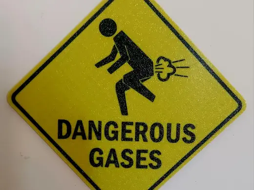 Funny bathroom sign - dangerous gases