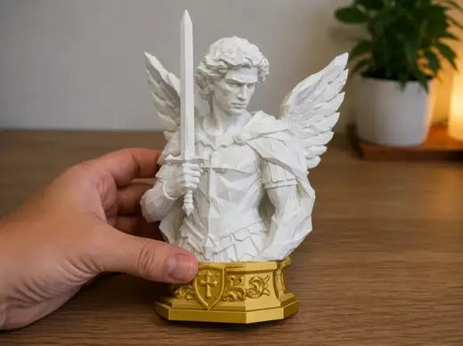 Saint Michael the Archangel Modern Geometric Bust