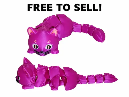 Creepy Colorful Flexi Cat - Free Commercial Use!